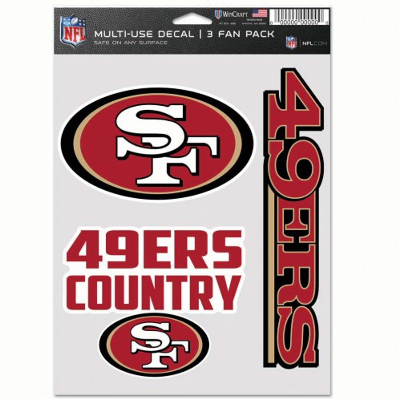 San Francisco 49ers Decal Multi Use Fan 3 Pack - Caseys Distributing