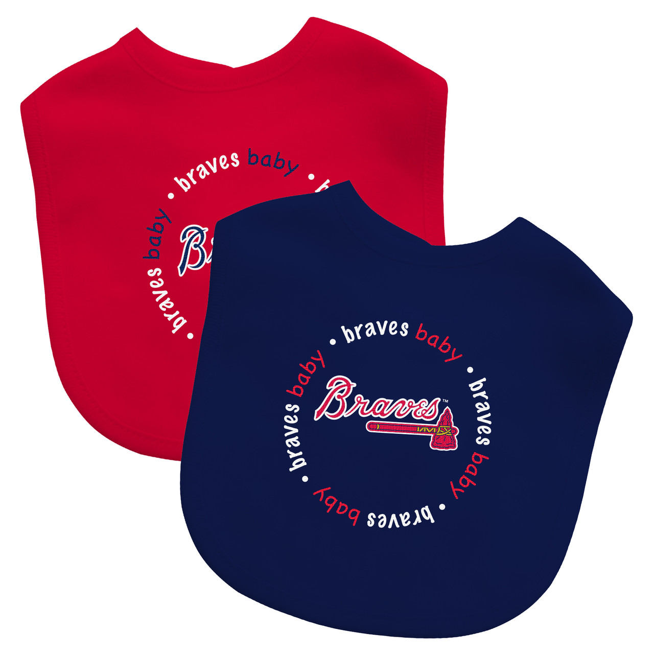 Atlanta Braves Baby Bibs With or Without Pacifier Clips 