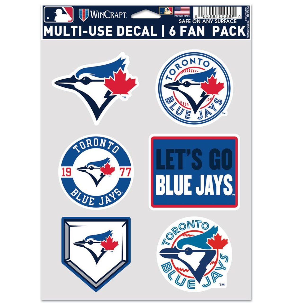 Toronto Blue Jays Decal Multi Use Fan 6 Pack Caseys Distributing