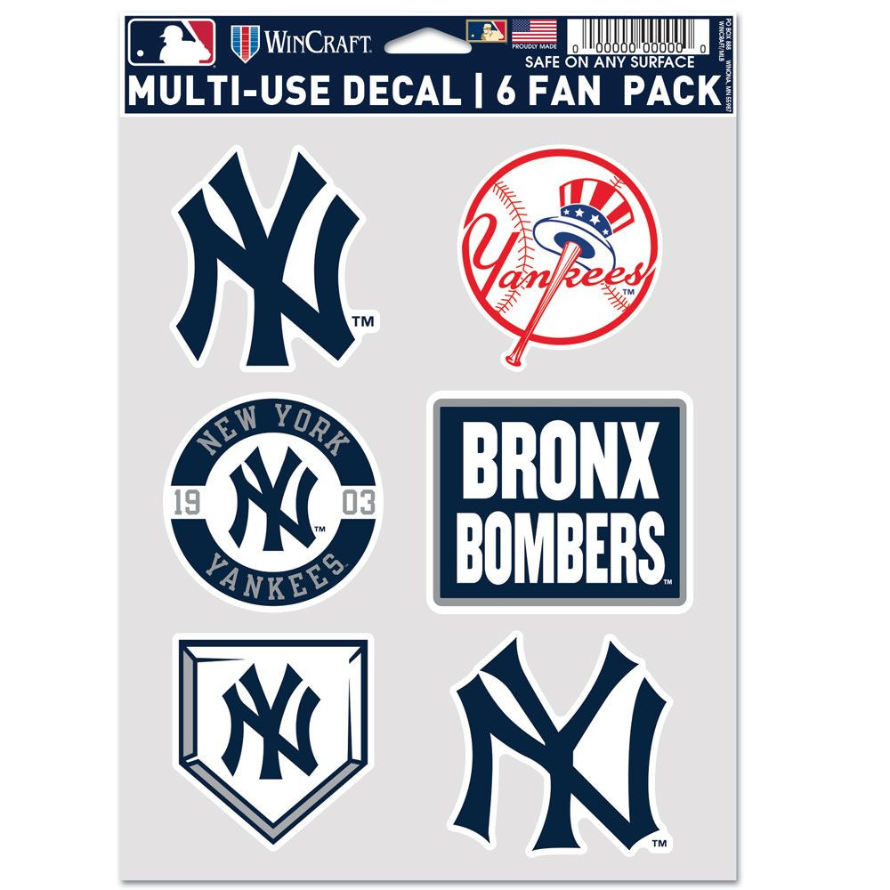 New York Yankees Decal Multi Use Fan 6 Pack Caseys Distributing