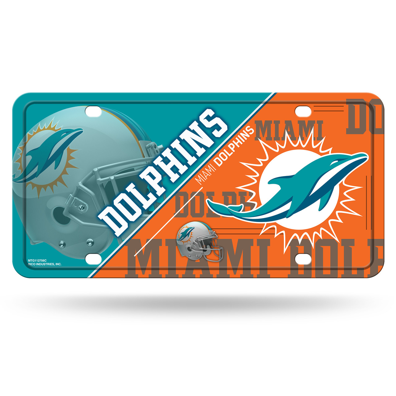 Miami Dolphins License Plate Metal Caseys Distributing