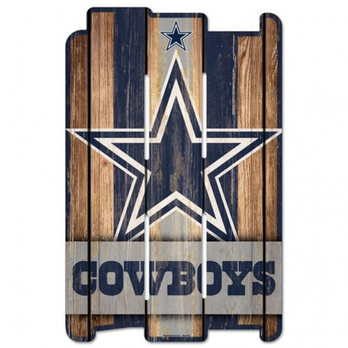 Dallas Cowboys Sign 11x17 Wood Fence Style