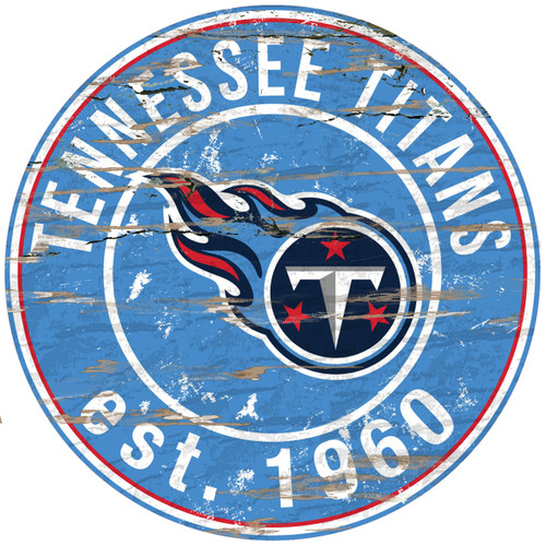 Tennessee Titans Wood Sign - 24" Round - Special Order