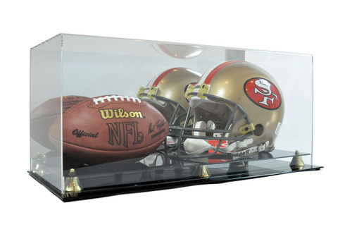 Football & Helmet Deluxe Acrylic Display Case - Special Order