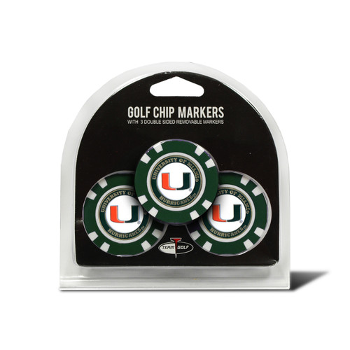 Miami Hurricanes Golf Chip with Marker 3 Pack - Special Order