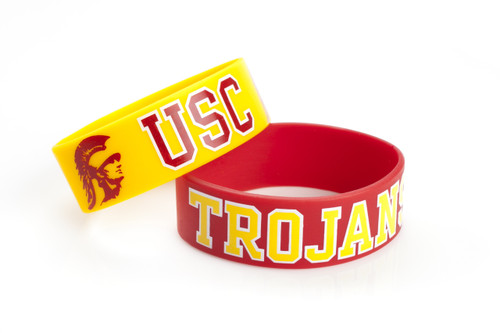 USC Trojans Bracelets 2 Pack Wide - Special Order