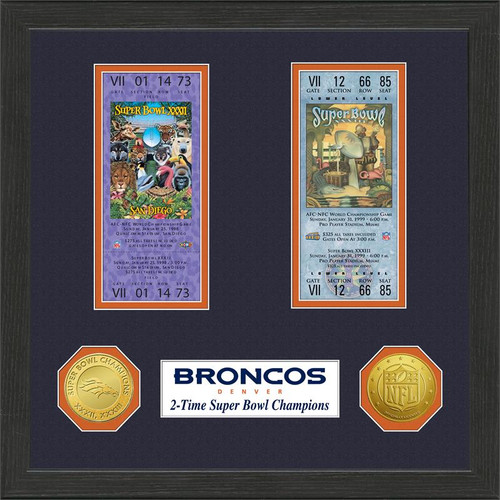 Denver Broncos Super Bowl Ticket Collection Plaque