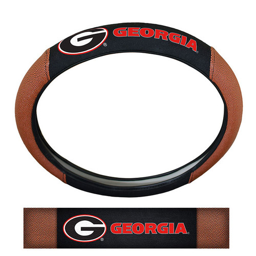 Georgia Bulldogs Steering Wheel Cover Premium Pigskin Style - Special Order
