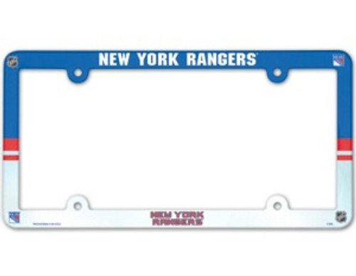 New York Rangers License Plate Frame Plastic Full Color Style