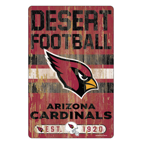 ARIZONA CARDINALS CLASSIC RETRO LOGO EST. 1920 WOOD SIGN 11"