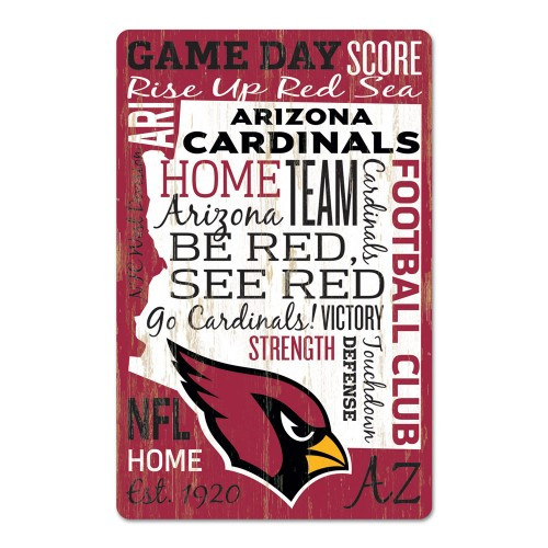 Arizona Cardinals Sign 11x17 Wood Wordage Design