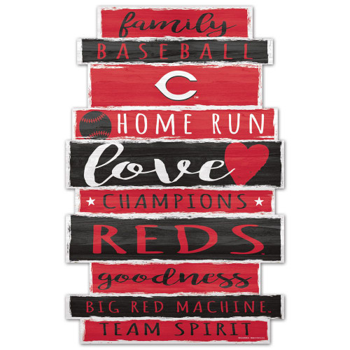 Cincinnati Reds Sign 11x17 Wood Family Word Design