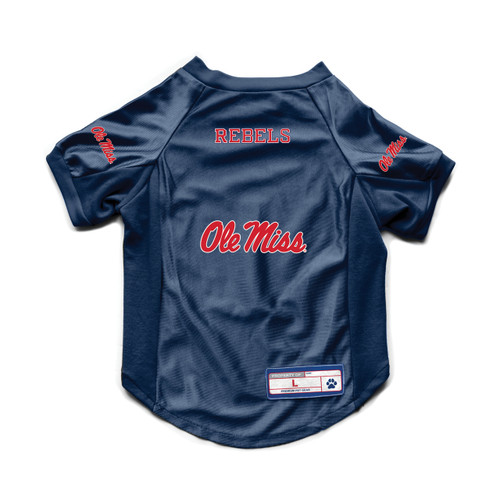 Mississippi Rebels Pet Jersey Stretch Size S - Special Order