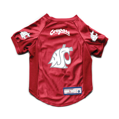 Washington State Cougars Pet Jersey Stretch Size L - Special Order