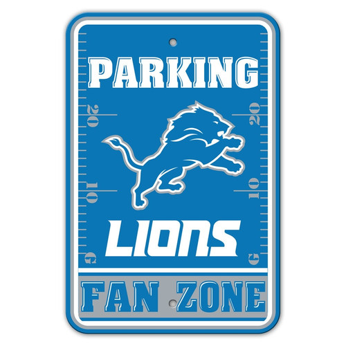 Detroit Lions Sign 12x18 Plastic Fan Zone Parking Style CO