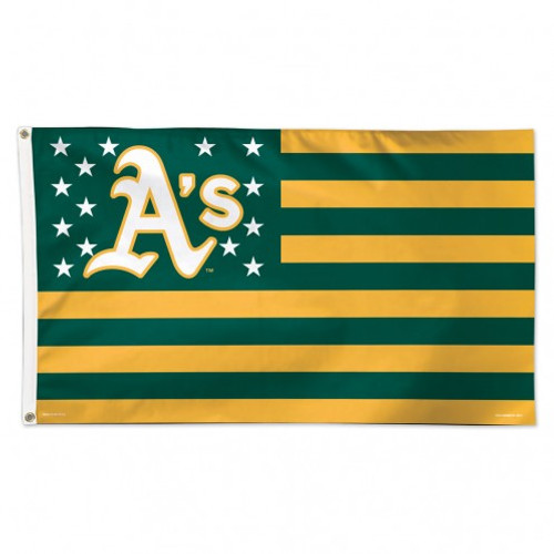 Oakland Athletics Flag 3x5 Deluxe Style Stars and Stripes Design - Special Order