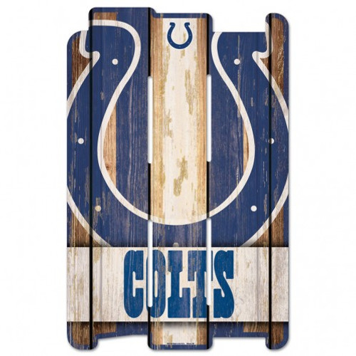 Indianapolis Colts Sign 11x17 Wood Fence Style