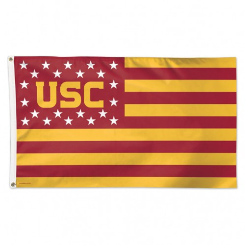 USC Trojans Flag 3x5 Deluxe Style Stars and Stripes Design - Special Order
