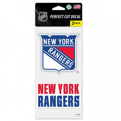 New York Rangers Decal 4x4 Perfect Cut Set of 2 - Special Order