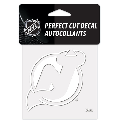 New Jersey Devils Decal 4x4 Perfect Cut White - Special Order