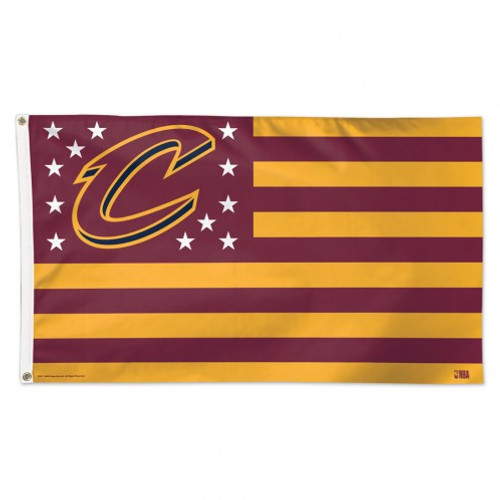 Cleveland Cavaliers Flag 3x5 Deluxe Style Stars and Stripes Design - Special Order