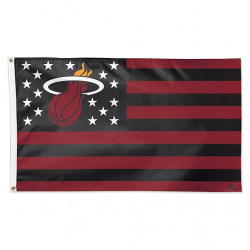 Miami Heat Flag 3x5 Deluxe Style Stars and Stripes Design - Special Order