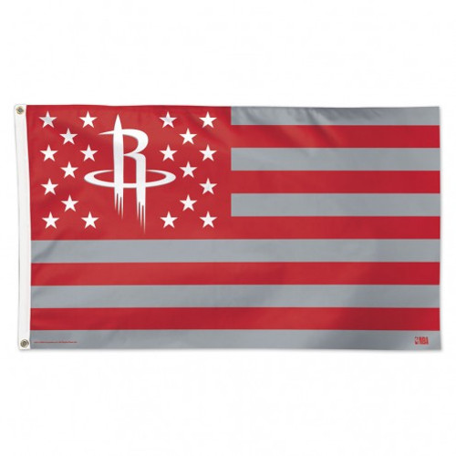 Houston Rockets Flag 3x5 Deluxe Style Stars and Stripes Design - Special Order