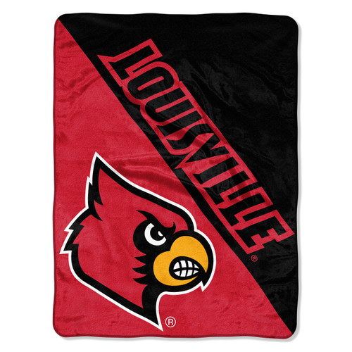 Louisville Cardinals Blanket 46x60 Micro Raschel Halftone Design Rolled - Special Order