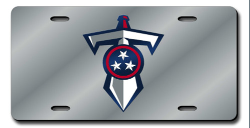 Tennessee Titans License Plate Laser Cut Silver Shield and Sword Design - Special Order