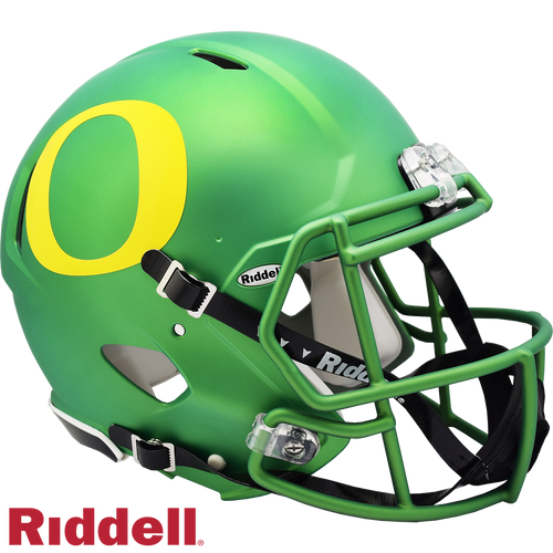 Oregon Ducks Helmet Riddell Authentic Full Size Speed Style Apple Green Alternate - Special Order