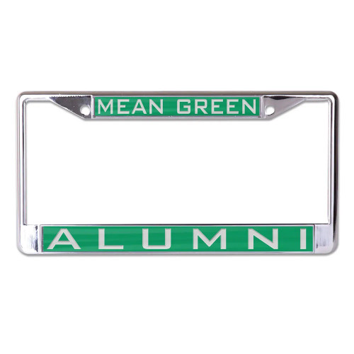 North Texas Mean Green License Plate Frame Inlaid Style Alumni Mean Green Design - Special Order