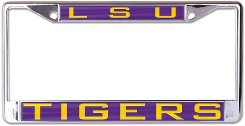 LSU Tigers License Plate Frame Inlaid Style - Special Order