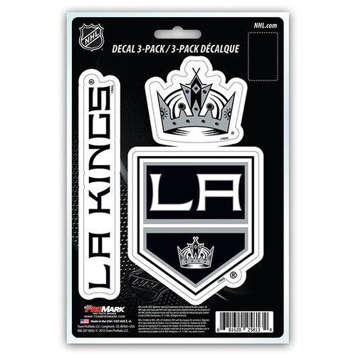 Los Angeles Kings Decal Die Cut Team 3 Pack - Special Order