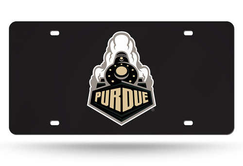 Purdue Boilermakers License Plate Laser Cut Black Train Front View - Special Order