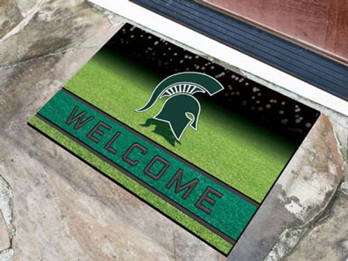 Michigan State Spartans Door Mat 18x30 Welcome Crumb Rubber - Special Order