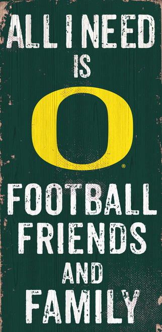 Oregon Ducks Sign Wood 6x12 Football Friends and Family Design Color - Special Order