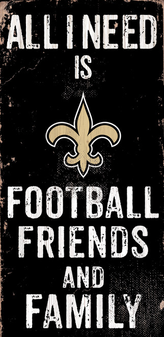 New Orleans Saints Sign Wood 6x12 Football Friends and Family Design Color - Special Order