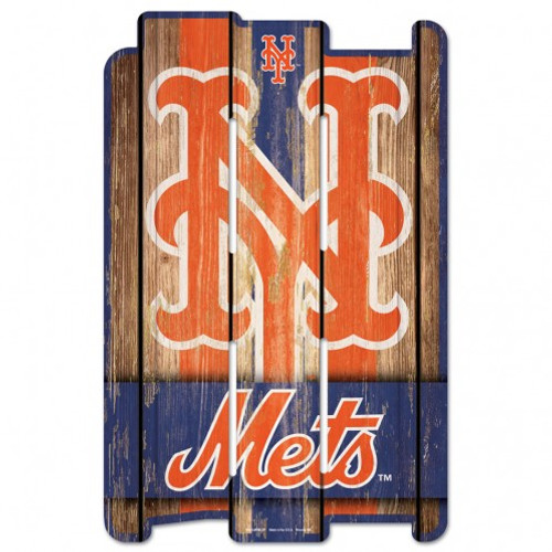 New York Mets Sign 11x17 Wood Fence Style