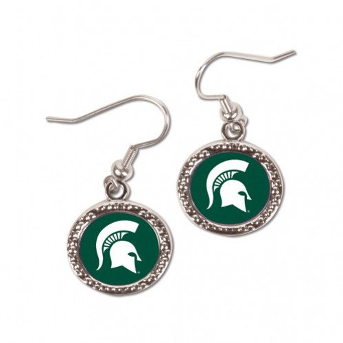 Michigan State Spartans Earrings Round Style - Special Order