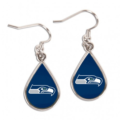 Seattle Seahawks Earrings Tear Drop Style - Special Order