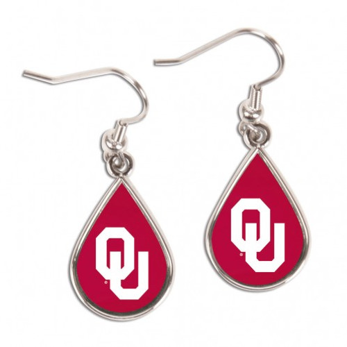 Oklahoma Sooners Earrings Tear Drop Style - Special Order