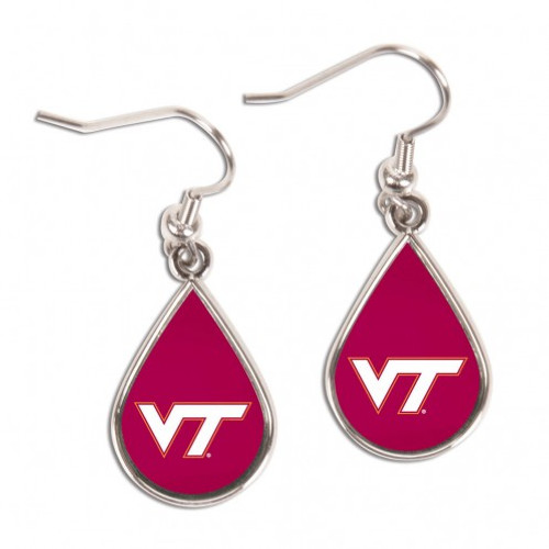 Virginia Tech Hokies Earrings Tear Drop Style - Special Order