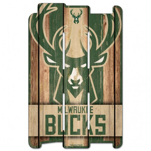 Milwaukee Bucks Sign 11x17 Wood Fence Style - Special Order