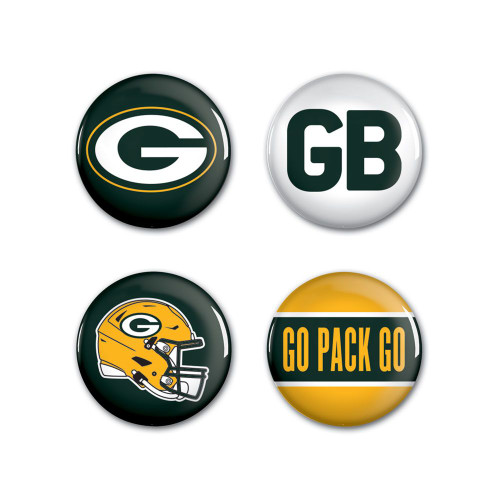 Green Bay Packers Buttons 4 Pack