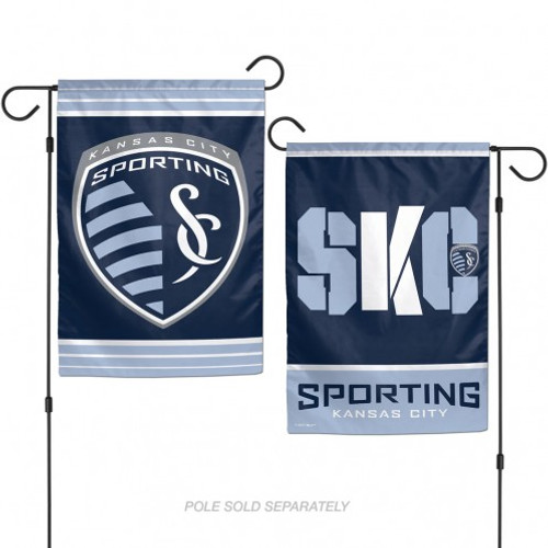 Sporting Kansas City Flag 12x18 Garden Style 2 Sided - Special Order