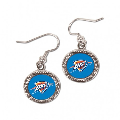 Oklahoma City Thunder Earrings Round Style - Special Order