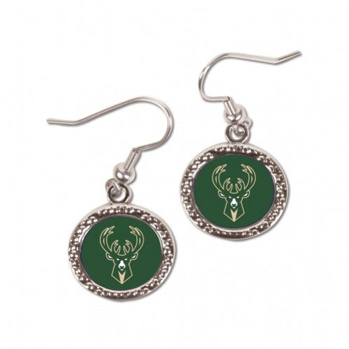 Milwaukee Bucks Earrings Round Style - Special Order