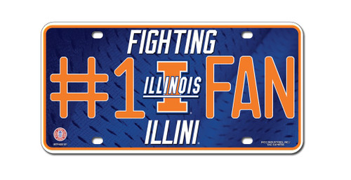 Illinois Fighting Illini License Plate - #1 Fan - Special Order