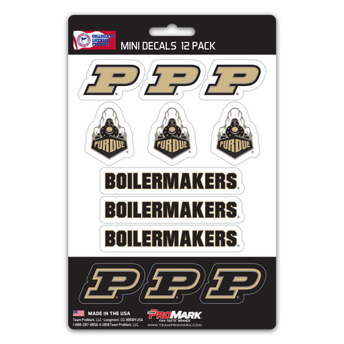 Purdue Boilermakers Decal Set Mini 12 Pack - Special Order