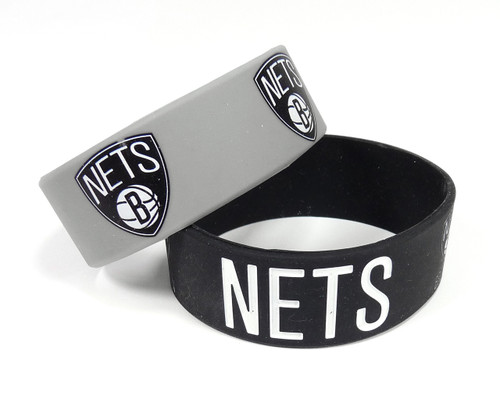 Brooklyn Nets Bracelets - 2 Pack Wide - Special Order